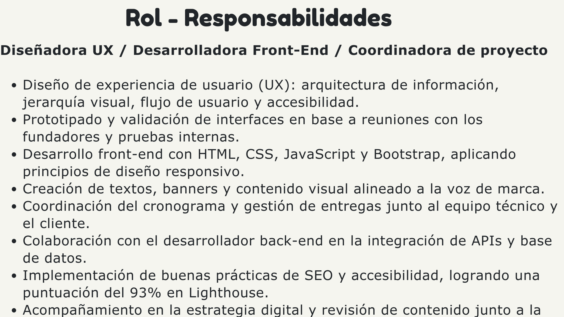 rol y responsabilidades